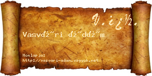 Vasvári Ádám névjegykártya