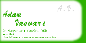 adam vasvari business card